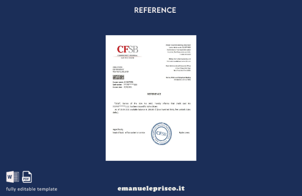Modello di riferimento CFSB USA in stile verificato